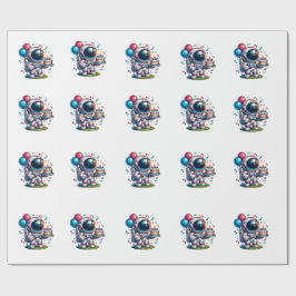 Papel De Presente Space Explorer Astronaut Birthday Wrapping Paper 