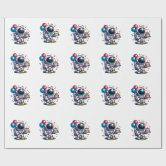 Papel De Presente Space Explorer Astronaut Birthday Wrapping Paper 