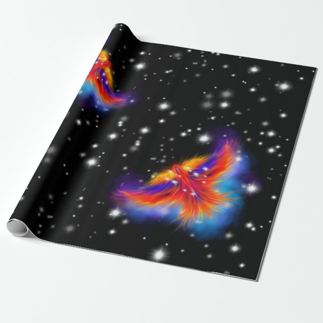 Papel De Presente Space Phoenix Nebula (Desenrolado)
