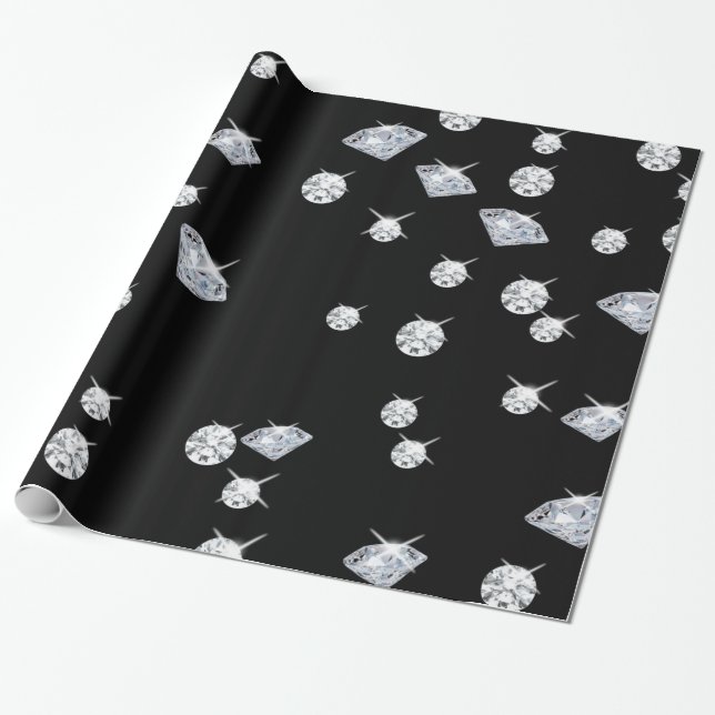 Papel De Presente Sparkle Diamantes (Desenrolado)