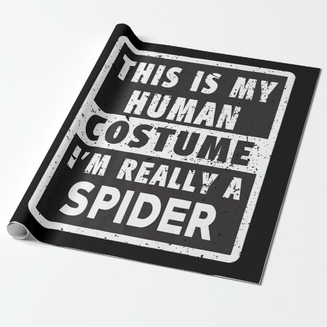 Papel De Presente Spider Halloween Figurume Engraçado Aranha Fantasi (Desenrolado)