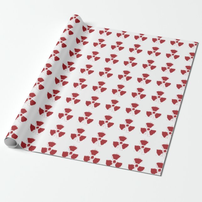 Papel De Presente Splatter Radioactive Warning Symbol (Desenrolado)