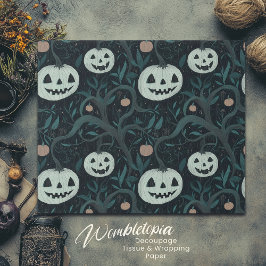 Papel De Presente Spookeen Halloween Jack-O-Lanternas na Floresta