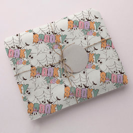 Papel De Presente Spookes Vibes Trendy Pastel Retro Ghost Halloween