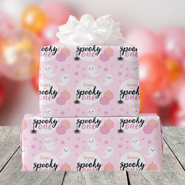 Papel De Presente Spooky Um Primeiro Aniversário (Spooky One Custom Wrapping Paper)