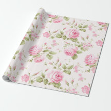Papel de Presente Spray de Rosa Rosa