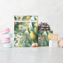Papel De Presente Spring Botanical Floral Wrapping Paper