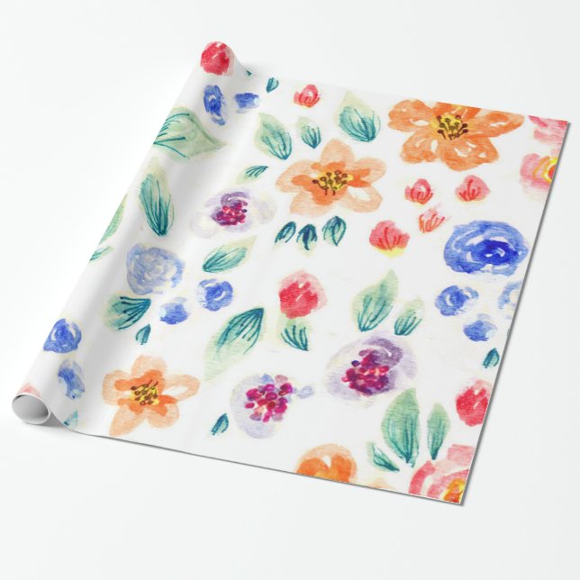 Papel De Presente Spring Floral I - wrapping paper (Desenrolado)