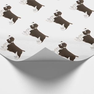 Papel De Presente Springer Spaniel Dog Básico Silhouette Brown