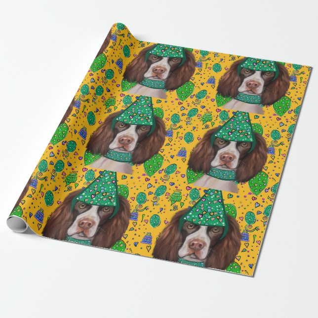Papel De Presente Springer Spaniel Inglês (Desenrolado)