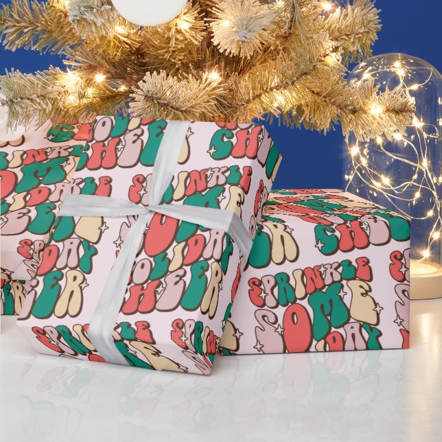 Papel De Presente Sprinkle Algum Feriado Cheer Engraçado Retro Natal (Feriados)