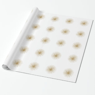 Papel De Presente Sputnik Dourado Starburst