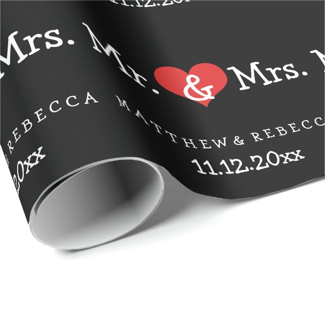 Papel De Presente Sr. e Sra. Red Heart Wedding (Ponta do rolo)