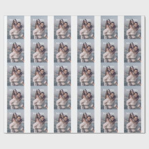 Papel De Presente Sr & Sra adicionam nome da família foto data casam
