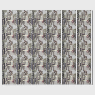Papel De Presente Sr & Sra adicionar nome da família foto data casam