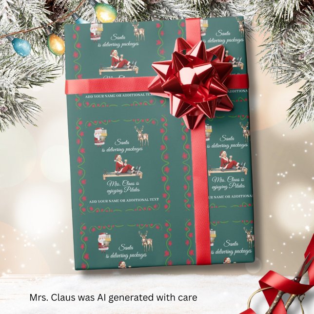 Papel De Presente Sra. Papai Noel Gosta de Nome do Pilates  (Criador carregado)