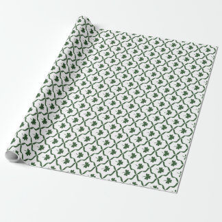 Papel De Presente St. Patrick's Day Classic Green Shamrock Lattice 