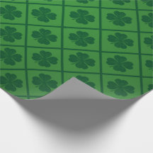 St Patricks Lucky Quatro Padrões de Pano Verde Fol