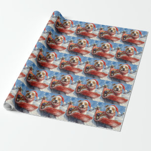 Papel De Presente Staffordshire Americana no Natal de Sledge