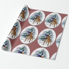 Papel De Presente Staffordshire Bull Terrier Christmas