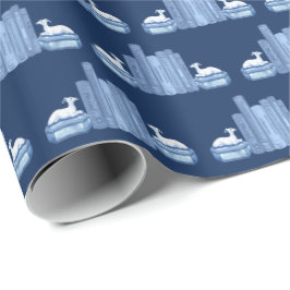 Papel De Presente Staffordshire Greyhounds and Books Wrapping Paper