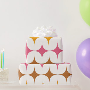 Papel De Presente Starbursts Coloridos Modernos De meio século Em Br