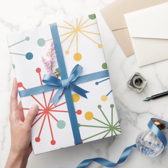 Papel De Presente Starbursts em Cor (Presentear)