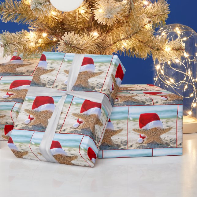 Papel De Presente Starfish De Natal Em Areia (Feriados)