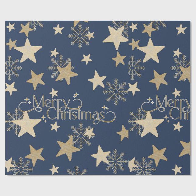 Papel De Presente Starry Night Christmas (Aberto)