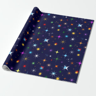 Papel De Presente Starry Night Colorful Seamless Patterno