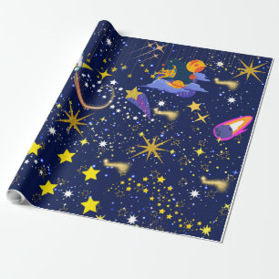 Papel De Presente Starry Night Dark Blue Sky