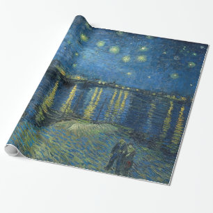 Papel De Presente Starry Night Over the Rhone Vincent van Gogh