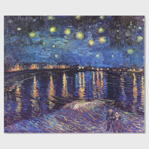 Papel De Presente Starry Night sobre o Rhone, Vincent van Gogh.