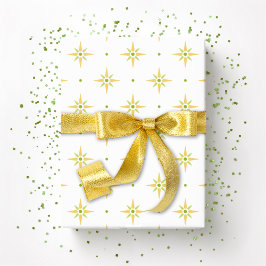 Papel De Presente Stars and Dots in Palm and Yellow