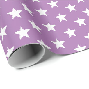 Papel De Presente Stars Lavanda lilly e padrão branco presente mode