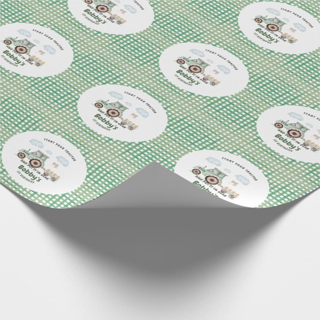 Papel De Presente Start Your Tractor 1st Birthday (Ponta)