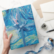 Stary night van gogh, padrão floral Papel de embru