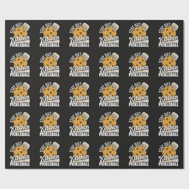 Papel De Presente Stay Out of The Kitchen Play Pickleball (Aberto)