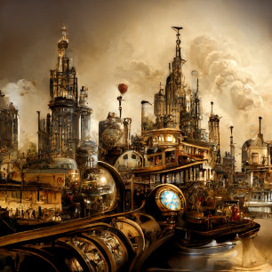 Papel De Presente Steampunk City