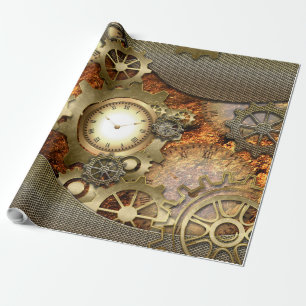 Papel De Presente Steampunk, design ouro