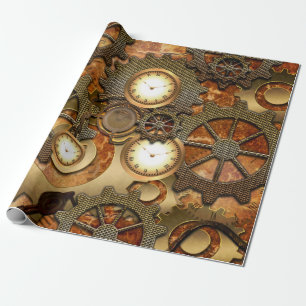 Papel De Presente Steampunk dourado