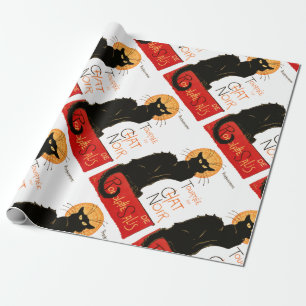 Papel De Presente Steinlen Black Cat Classic French Trabalho de arte