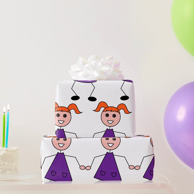 Papel De Presente Stick Girl (Criador carregado)