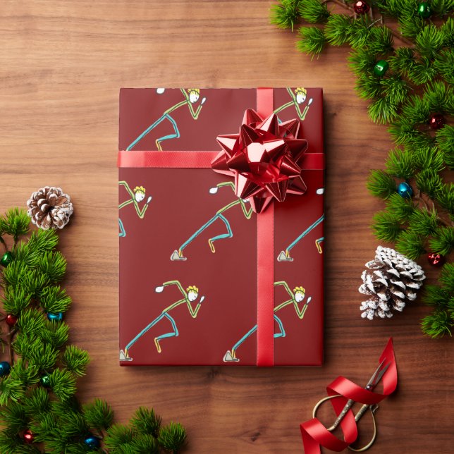 Papel De Presente Stickman Corredor (Presente de Natal)