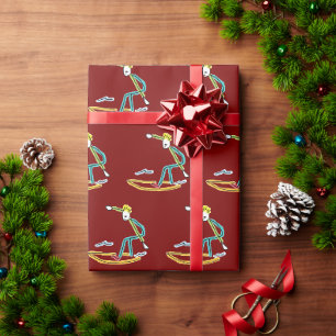 Papel De Presente Stickman de Surfe