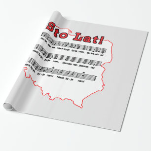 Papel De Presente Sto Lat! Mapa Polonês da Música