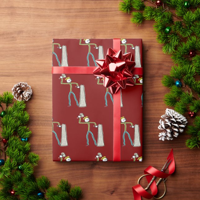 Papel De Presente Stonemason Stickman (Presente de Natal)