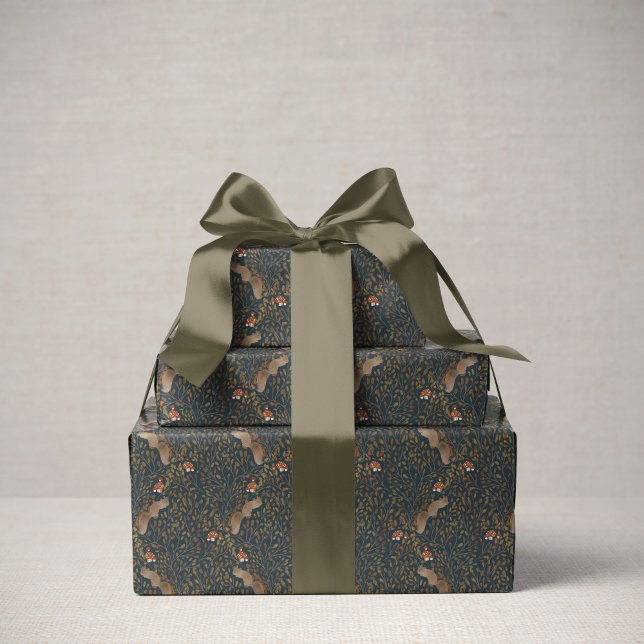 Papel De Presente Storybook Woodland Amigos Sleepy Squirrel (Criador carregado)