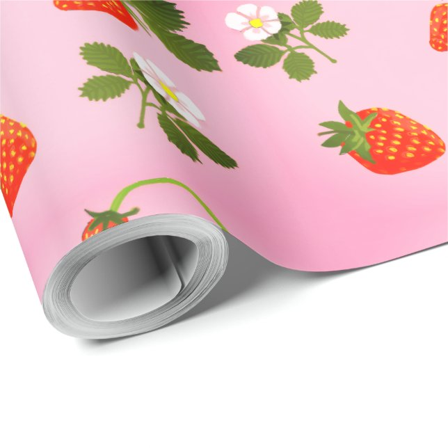 Papel De Presente Strawberries (Ponta do rolo)