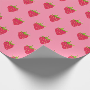 Papel De Presente Strawberry Kawaii - Fruta tropical de Berry